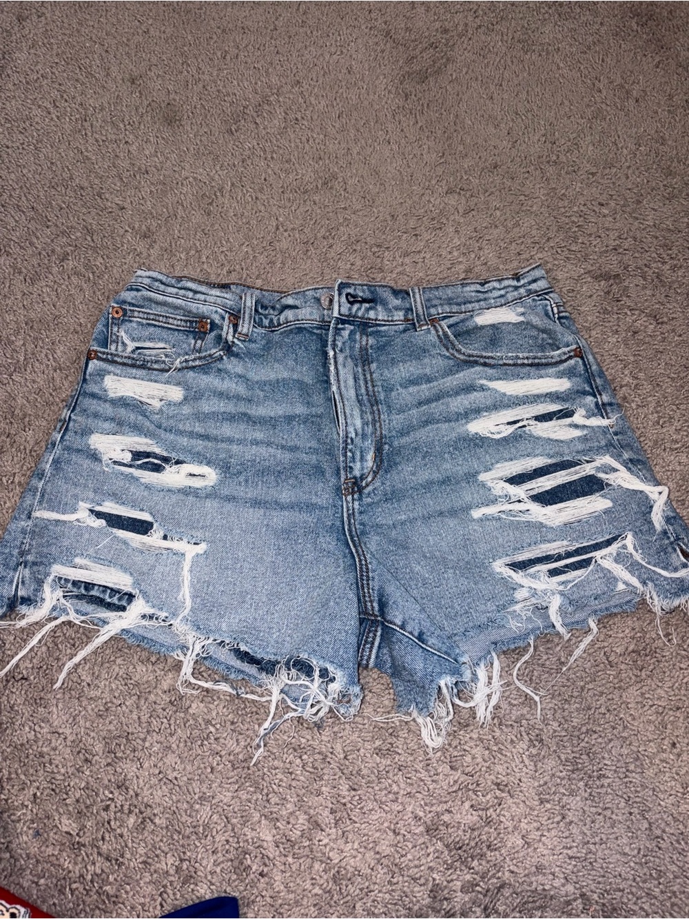 American Eagle Distressed Light Blue Denim Women's Shorts
